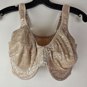 Breezies Bra Size‎ 38DDD 38F Jacquard Shine Underwire Support Beige